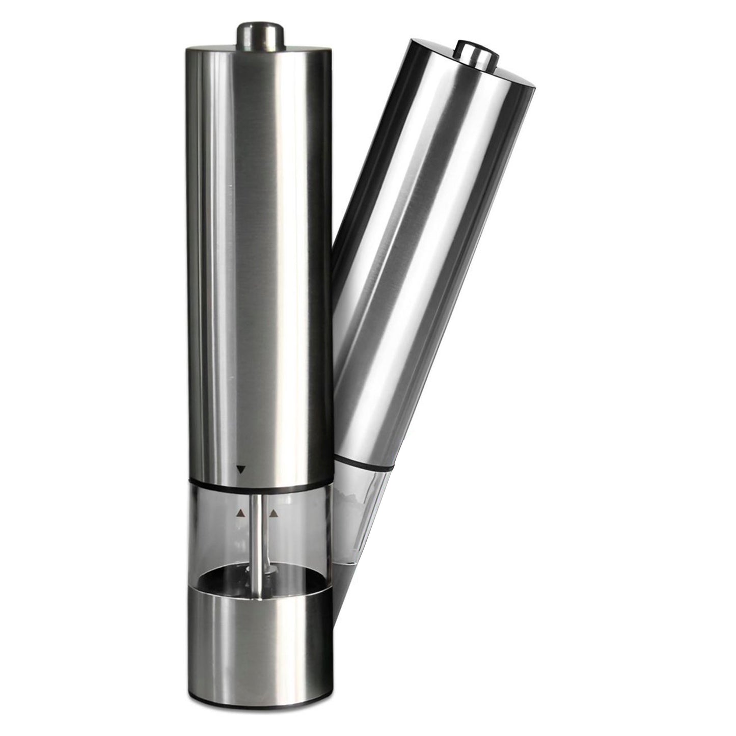 Silver electric salt and pepper mill set