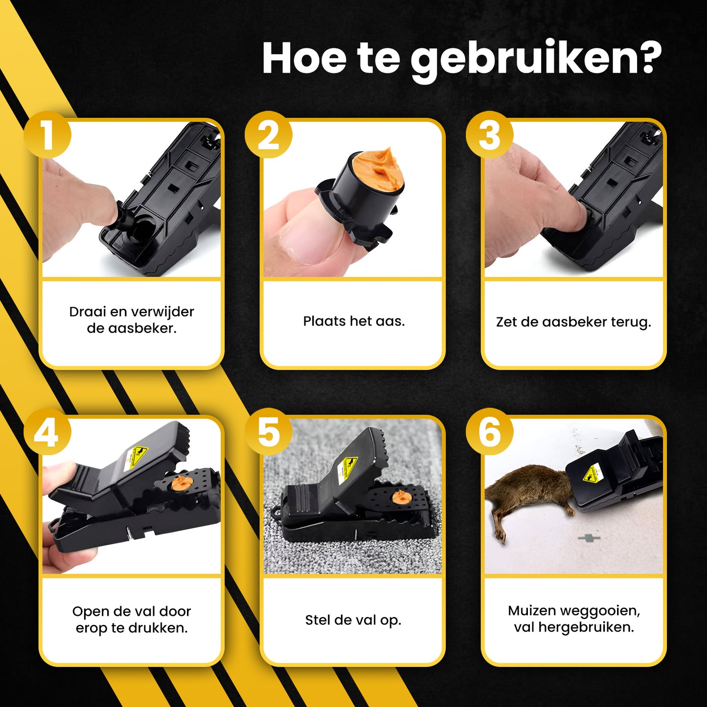 PROKING Muizenvallen 4 stuks - Alternatief voor gif - 100% Pakkans - Herbruikbaar