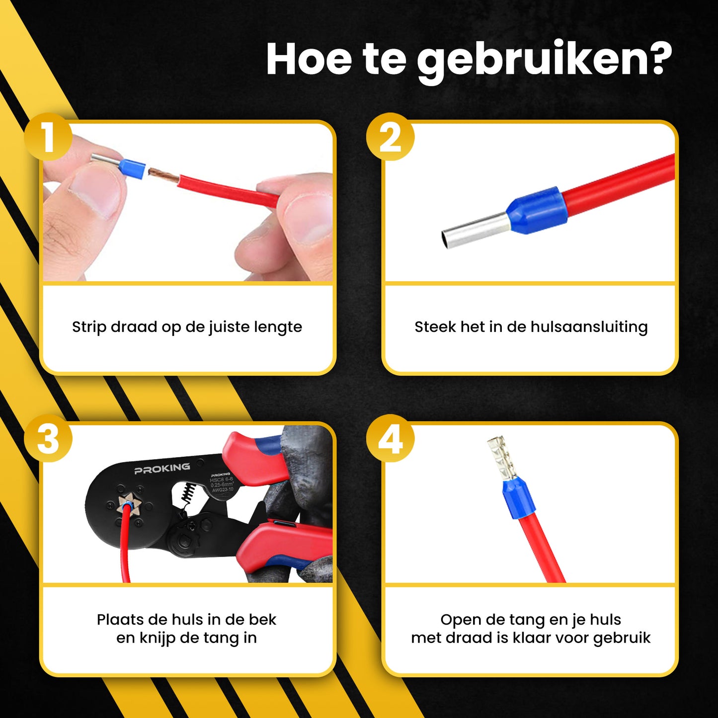 Zelfinstellende Adereindhulstang