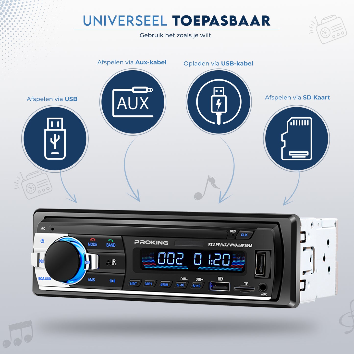 Autoradio met bluetooth