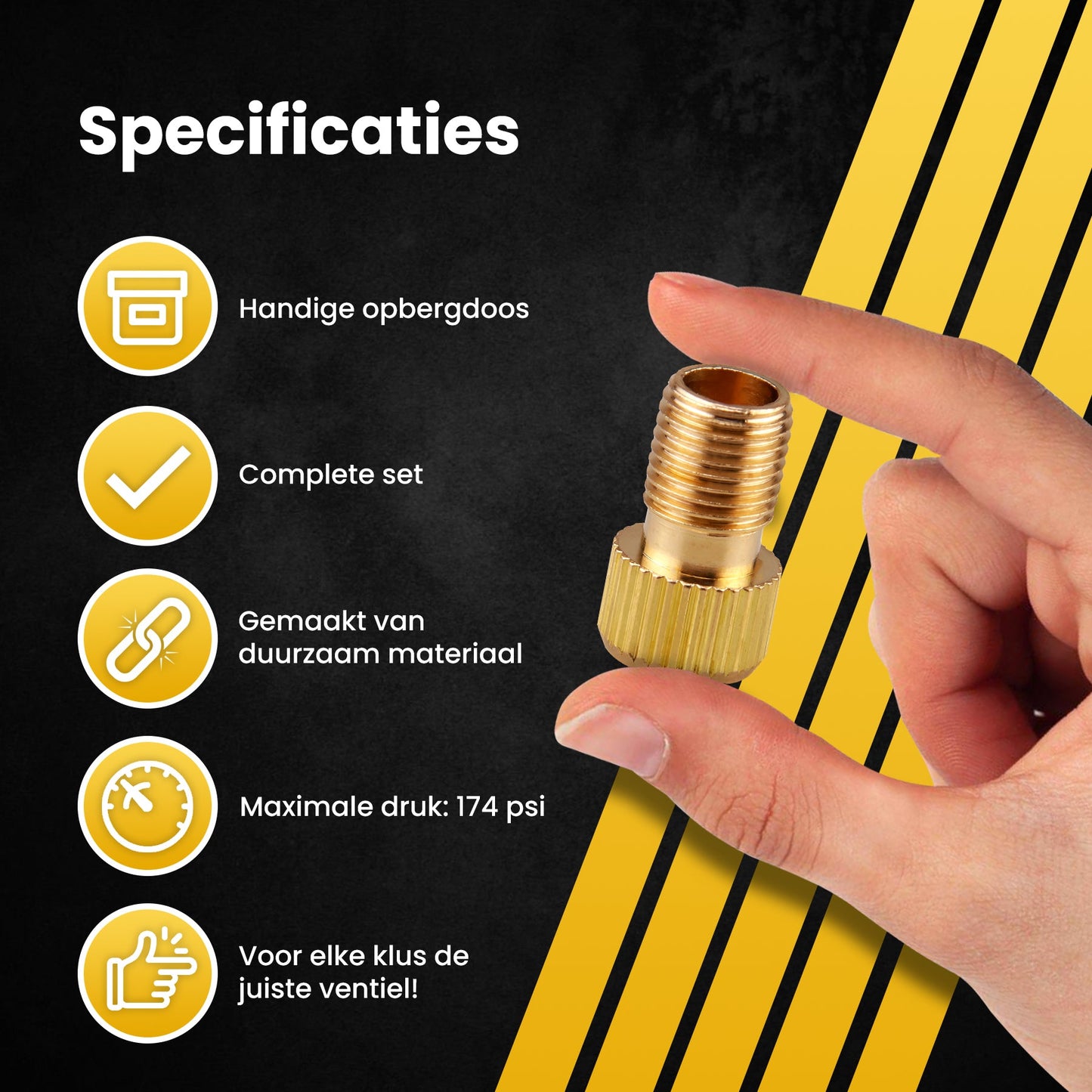 PROKING Ventiel Adapter Set 15 Stuks – Verloopnippel Set – Ventieladapters – Verloopnippels – Balnaalden – Geschikt Voor Bal, Fiets, Auto, Zwembad & Meer – Universeel Te Gebruiken - PROKING