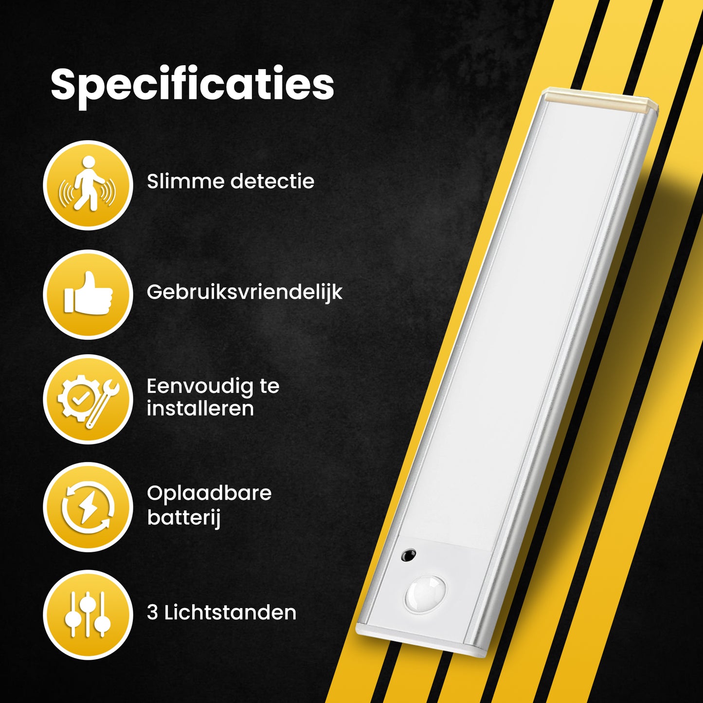 Oplaadbare LED kastverlichting 40CM