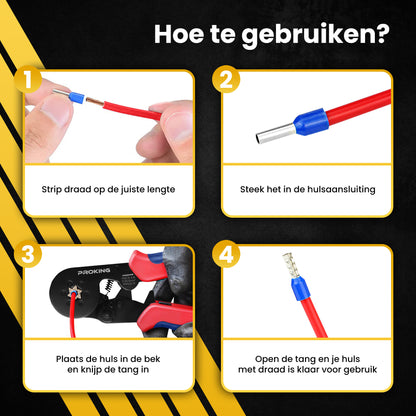 Zelfinstellende Adereindhulstang