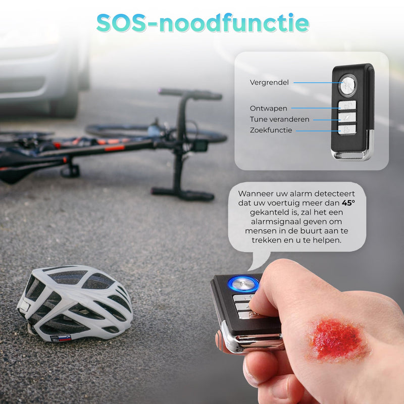 PROKING Alarmsysteem Voertuigen - Fiets Alarm - Multifunctioneel - Alarm met afstandsbediening - Waterdicht - Voertuigbeveiliging - Alarm sensor - PROKING