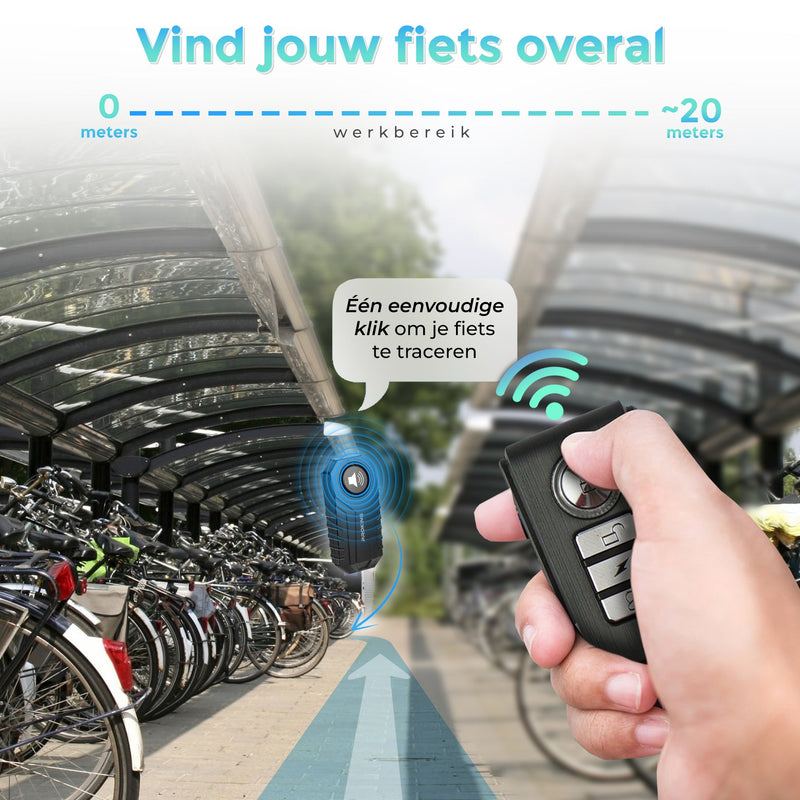 PROKING Alarmsysteem Voertuigen - Fiets Alarm - Multifunctioneel - Alarm met afstandsbediening - Waterdicht - Voertuigbeveiliging - Alarm sensor - PROKING