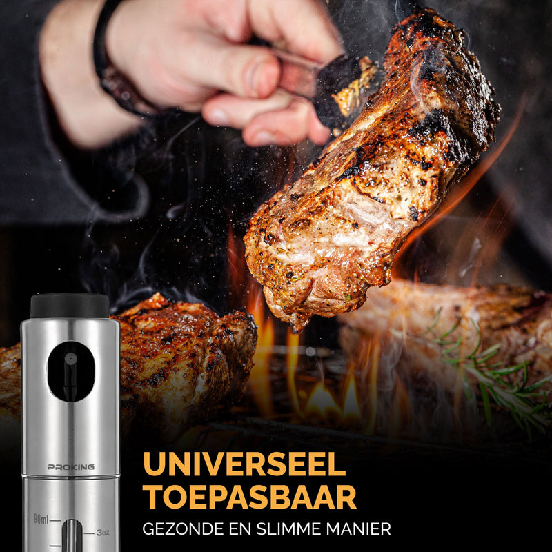 PROKING Olijfolie sprayer - BBQ fles verstuiver - Airfryer keuken spray - Kokos olie - Olijf olie - PROKING