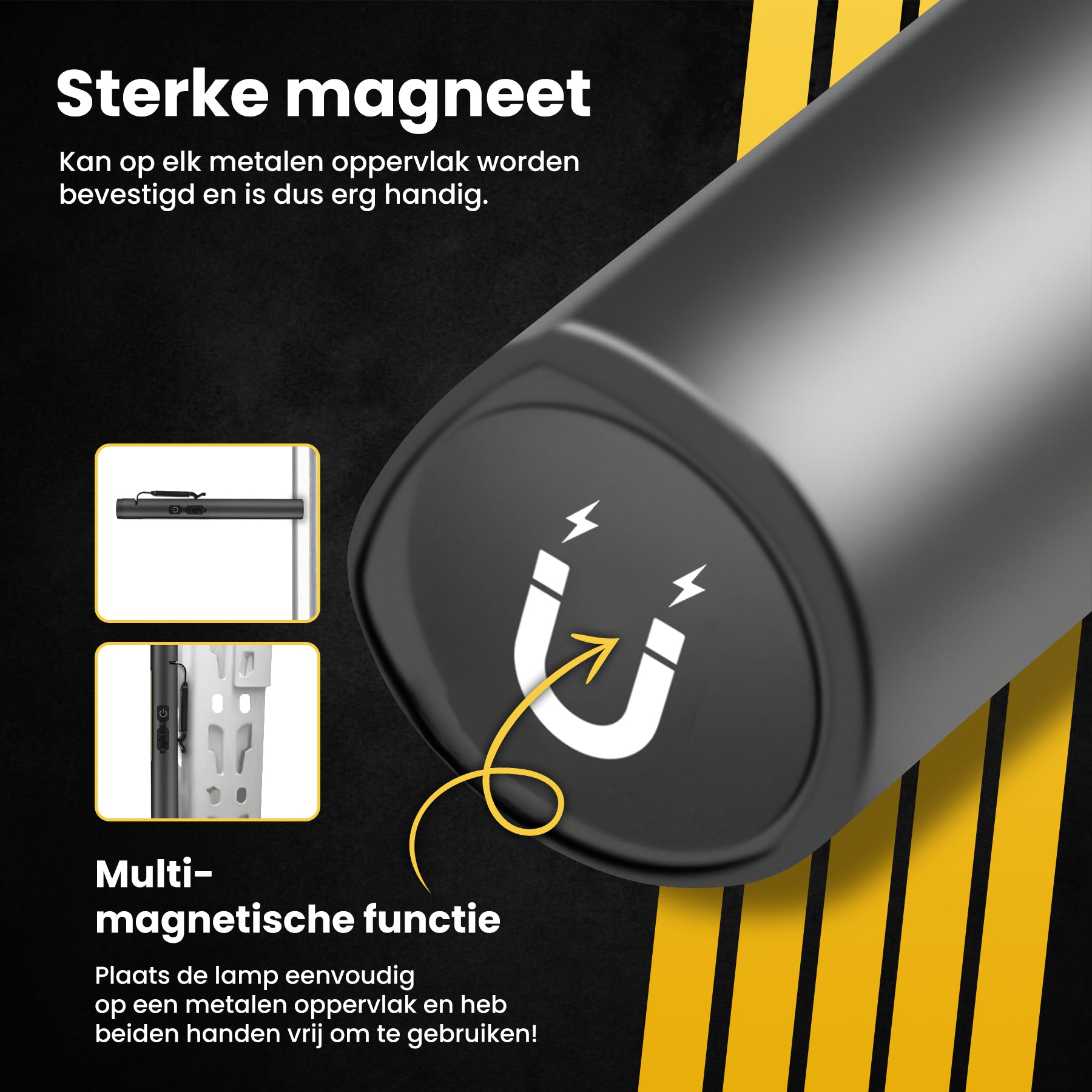 Grote LED Oplaadbare Accu Werklamp met magneet en oplaadkabel Grote LED Oplaadbare Accu Werklamp met magneet en oplaadkabel